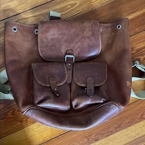 Vintage brown leather backpack